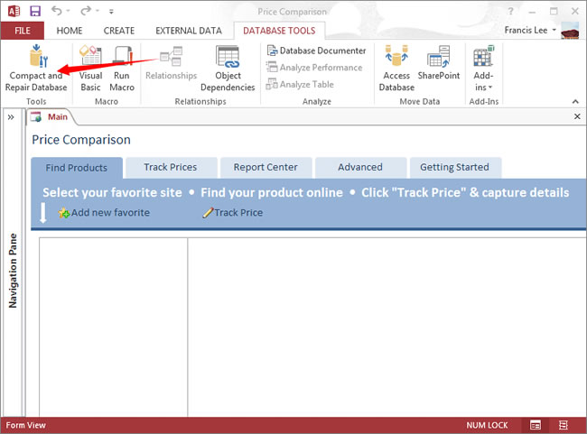 Repair corrupt Access database
